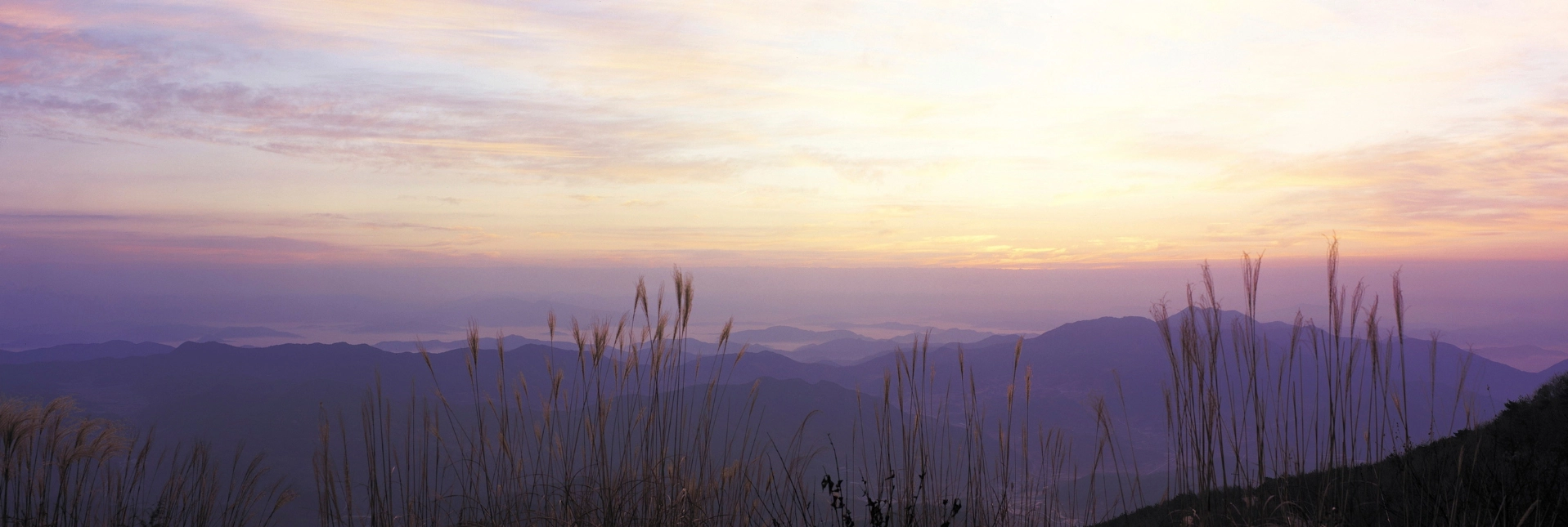 Gelassenheit, Sonnenuntergang, Berge Gräser, kein Stress