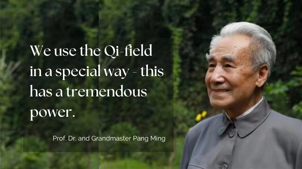 Gesundheit. Dr. Pang Ming / Zitat: Wir benutzen das Qi-Feld auf eine besondere Art und Weise - das hat eine enorme Kraft.